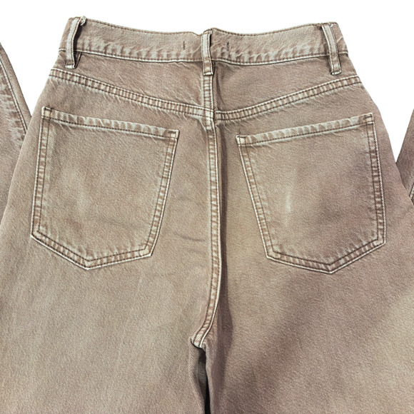 PacSun Acid Peach Pink Wash Dad Button Fly Jeans Cut Women's Size 25 - Picture 10 of 12